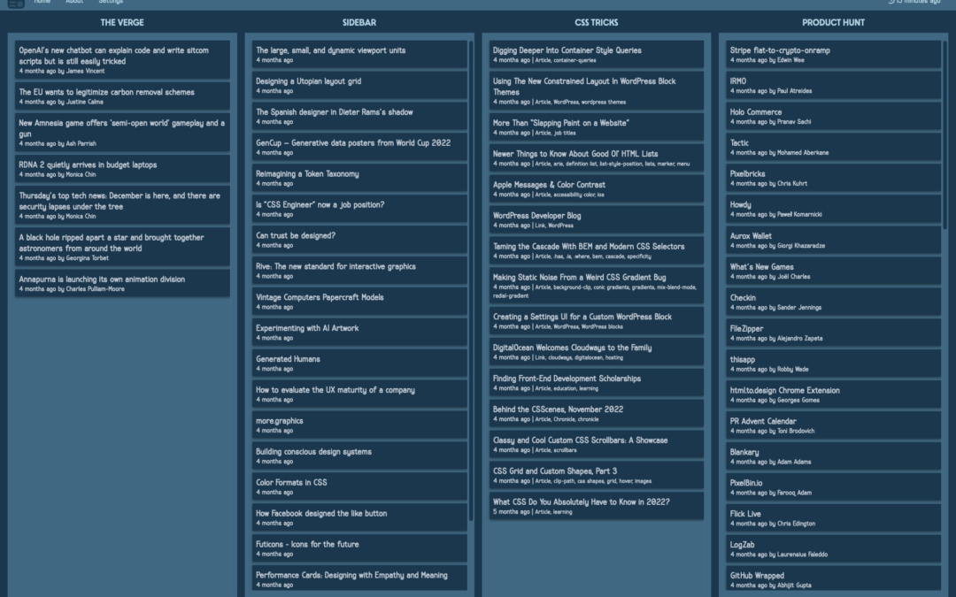 Bento: My Personal News Feed